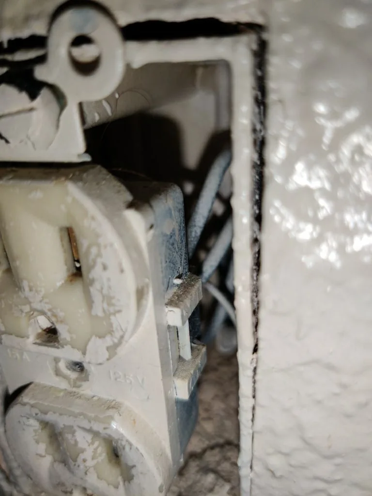 Smoke Soot Electrical Box Wiring from Hemet apartment fire smoke damage restoration documentation - photo 8 of 180