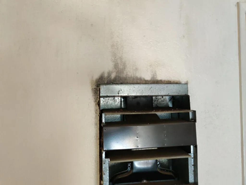 Attic Fire Damage Charred Trusses Roof Framing HVAC Soot from Hemet apartment fire smoke damage restoration documentation - photo 104 of 180