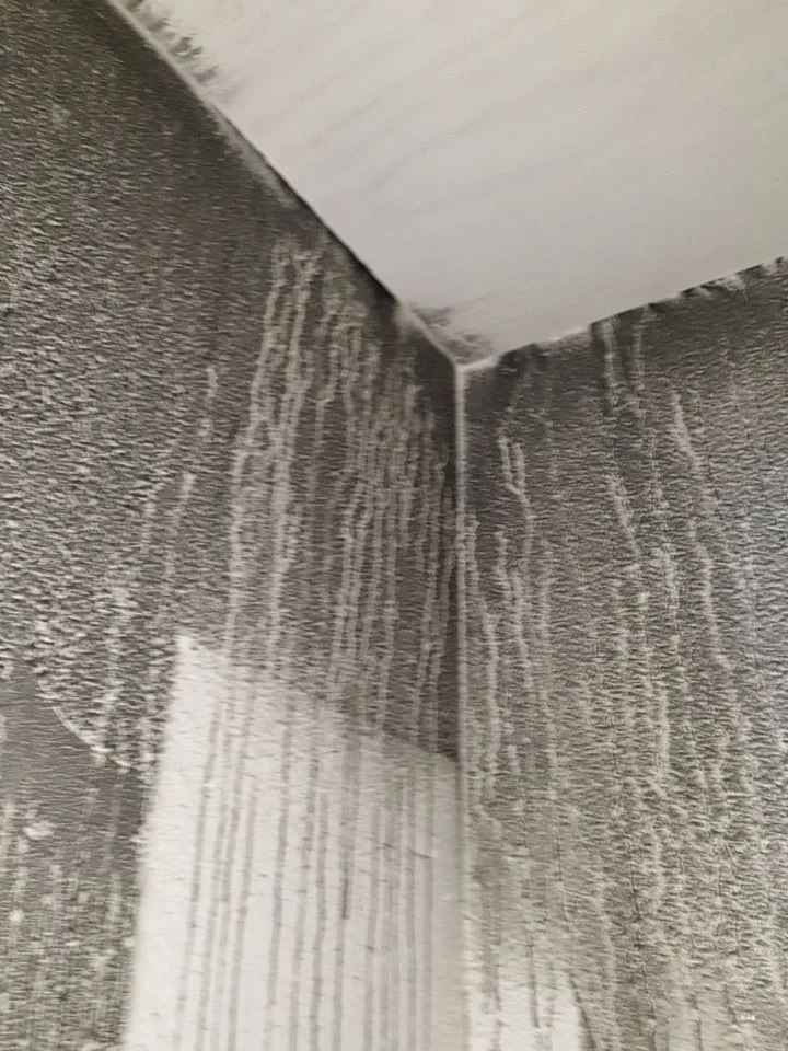 Heavy Soot Staining HVAC Register Switch Box Open Wall from Hemet apartment fire smoke damage restoration documentation - photo 127 of 180