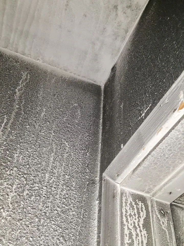 Moisture Meter Inspection Wall Floor Base Testing Exposed Studs from Hemet apartment fire smoke damage restoration documentation - photo 144 of 180