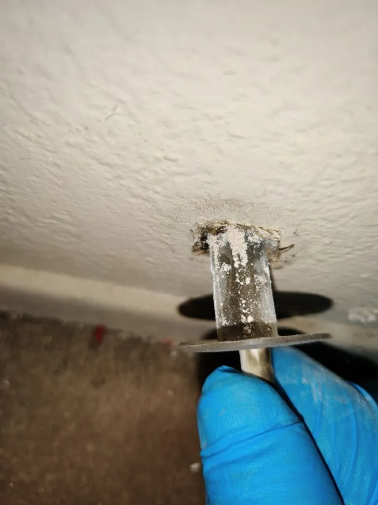 Electrical Inspection Outlet Wiring Carpet Edge Soot from Hemet apartment fire smoke damage restoration documentation - photo 161 of 180