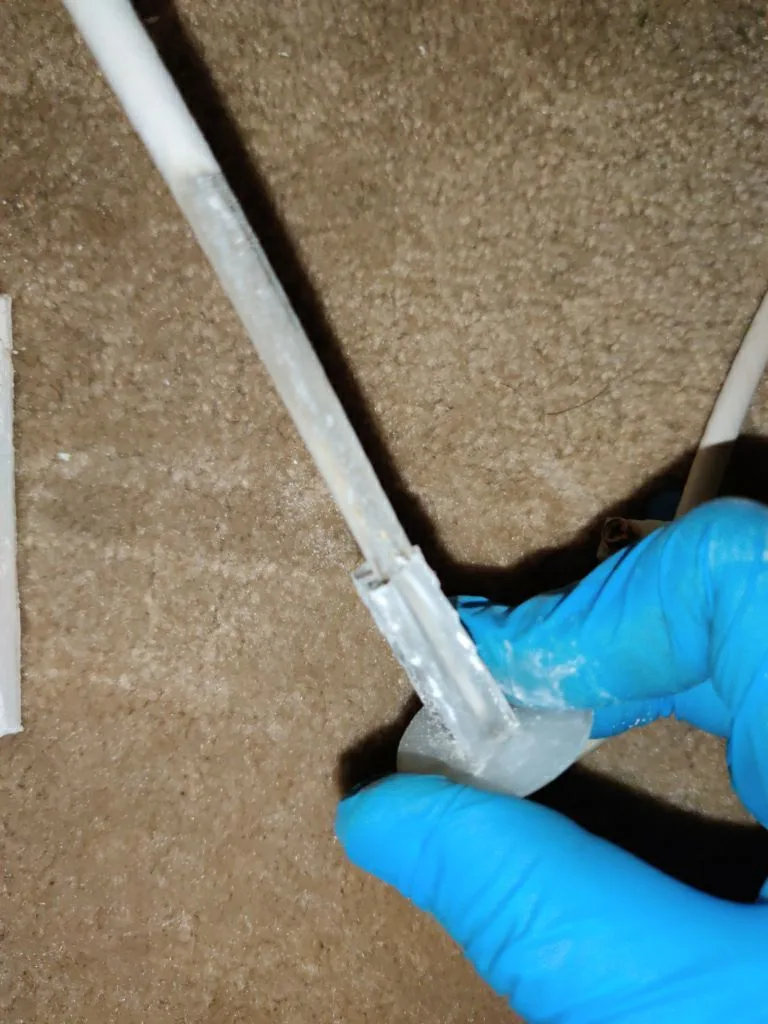 Electrical Inspection Outlet Wiring Carpet Edge Soot from Hemet apartment fire smoke damage restoration documentation - photo 162 of 180