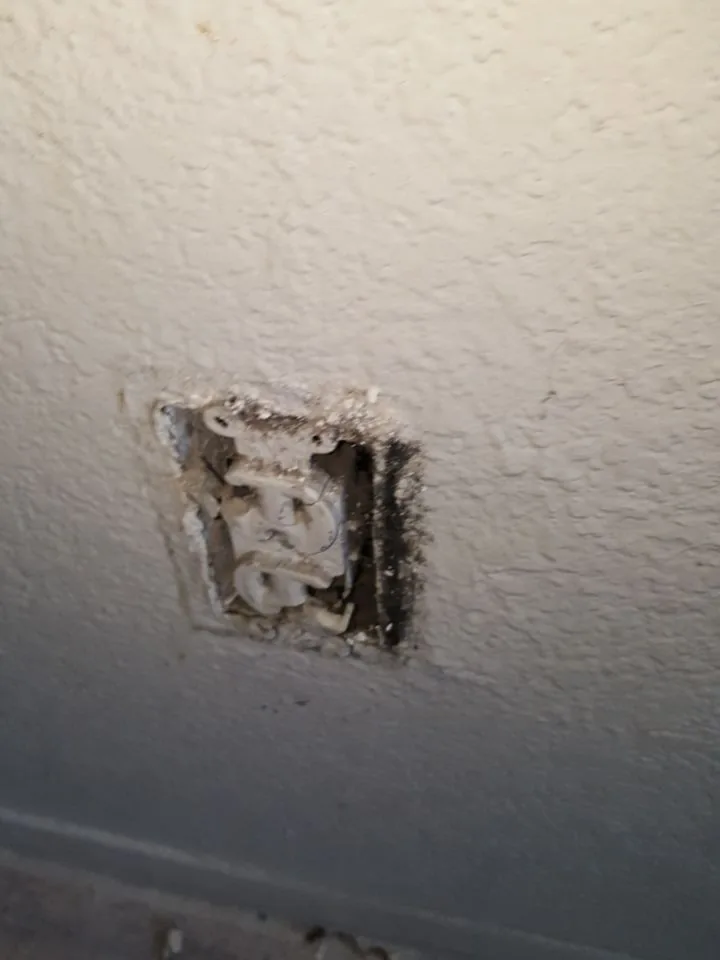 Outlet Wall Opening Water Heater from Hemet apartment fire smoke damage restoration documentation - photo 43 of 180