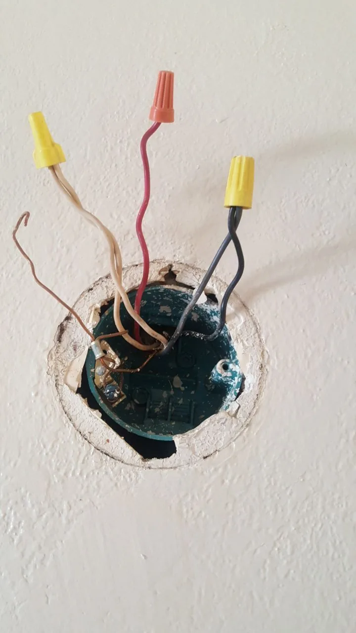 Light Box Wiring Soot Staining from Hemet apartment fire smoke damage restoration documentation - photo 59 of 180