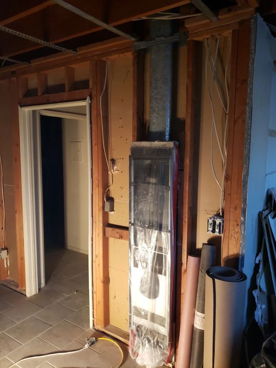 Major Interior Demolition Ceiling Open Framing Insulation Removal from Hemet apartment fire smoke damage restoration documentation - photo 86 of 180