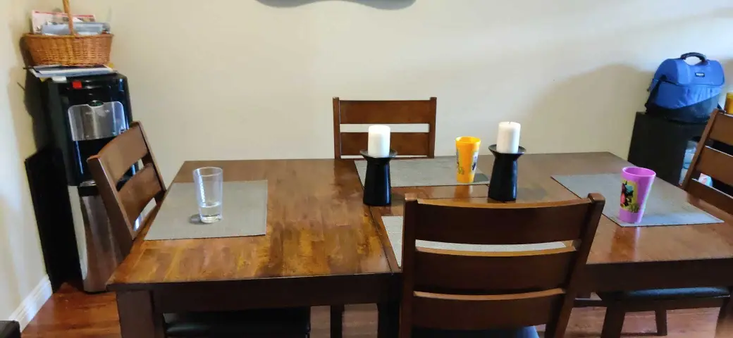 Lake Elsinore repipe water damage mitigation project by PL Builders showing dining room documented after water loss