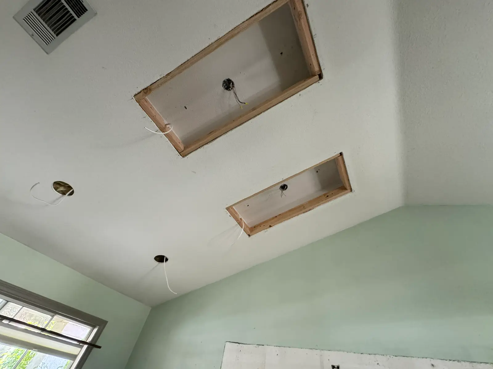 Ceiling and wall repair documentation 078 during Menifee water damage restoration project by PL Builders