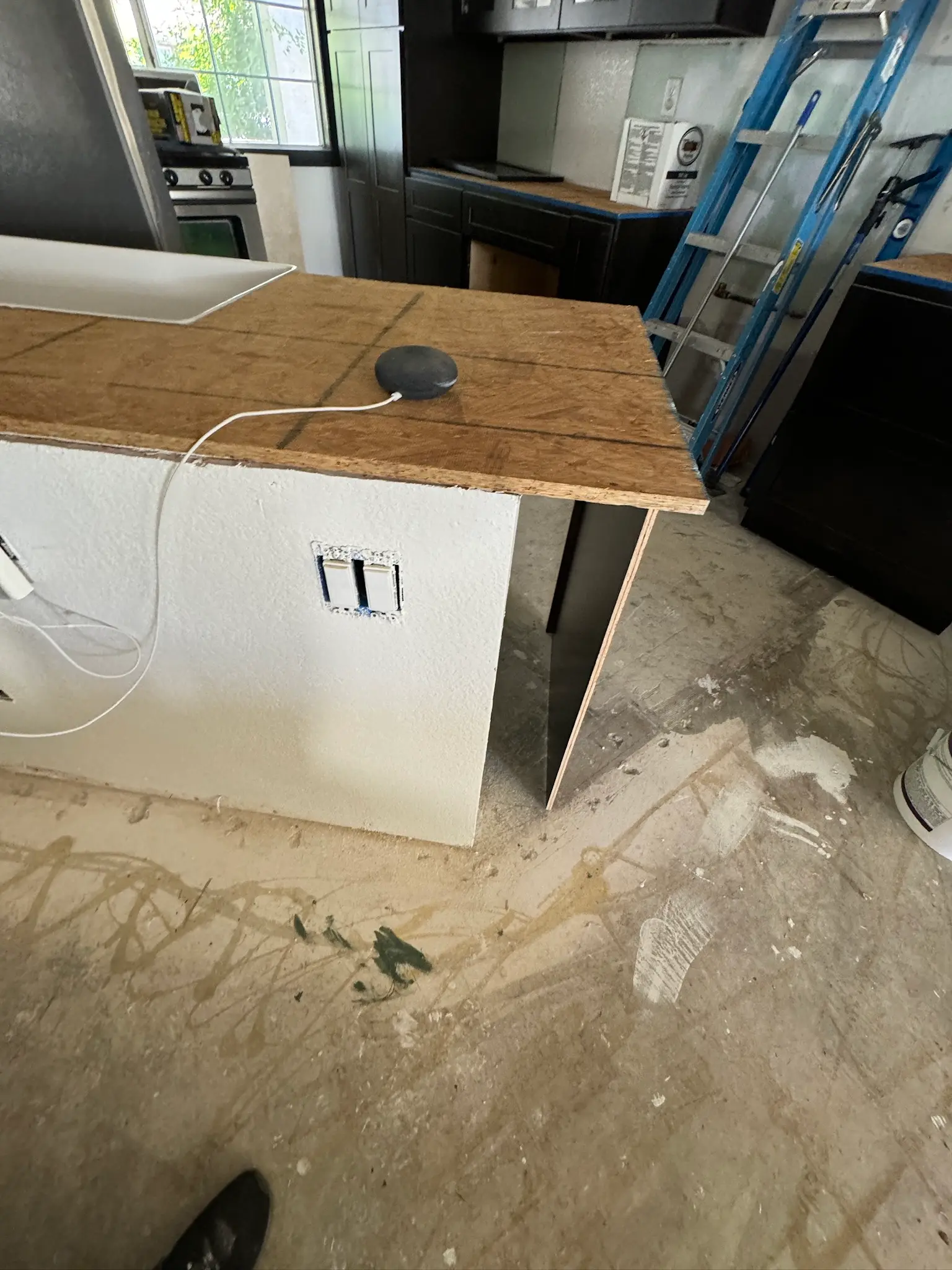 Kitchen repair progress after refrigerator leak 070 during Menifee water damage restoration project by PL Builders
