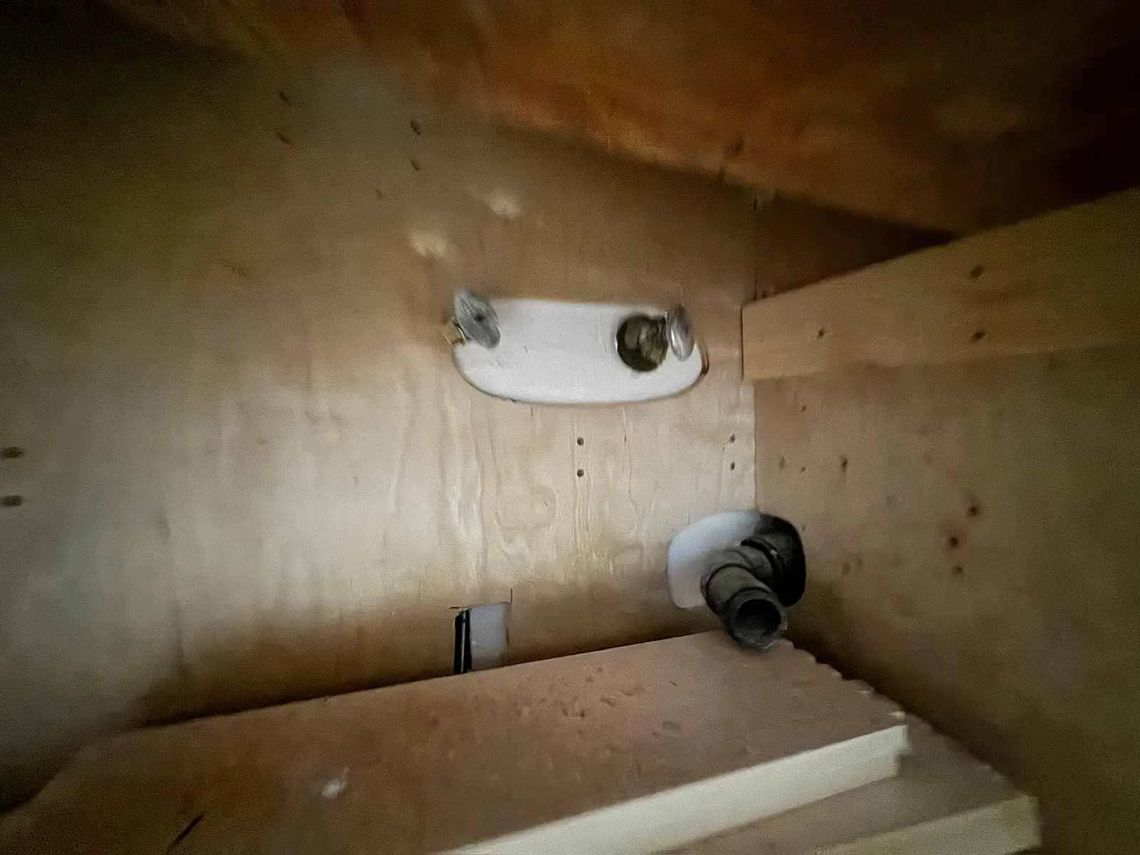 Under-cabinet repair documentation 062 during Menifee water damage restoration project by PL Builders