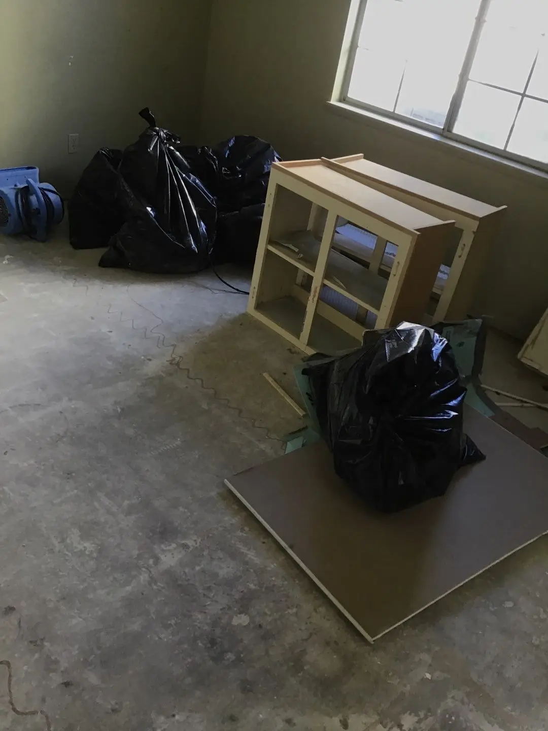 Documented damaged flooring, shower, or wall area 280 during Temecula water damage restoration project by PL Builders