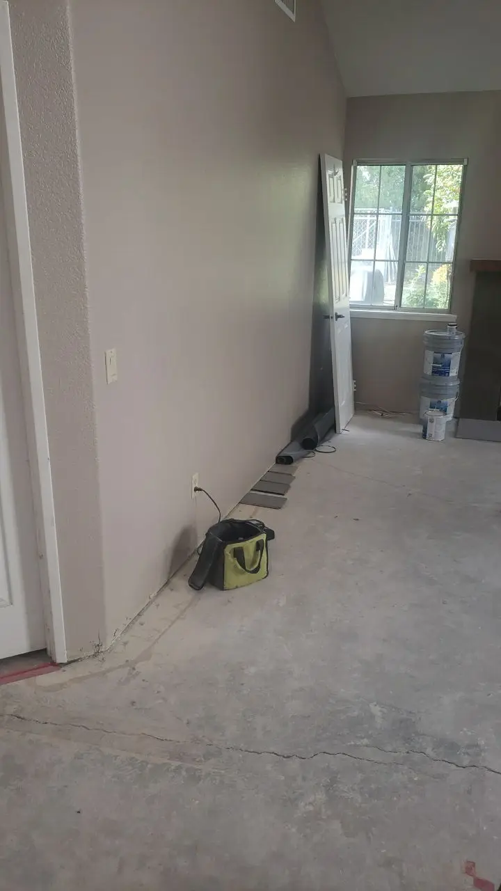Opened and prepared water-damaged area 121 during Temecula water damage restoration project by PL Builders