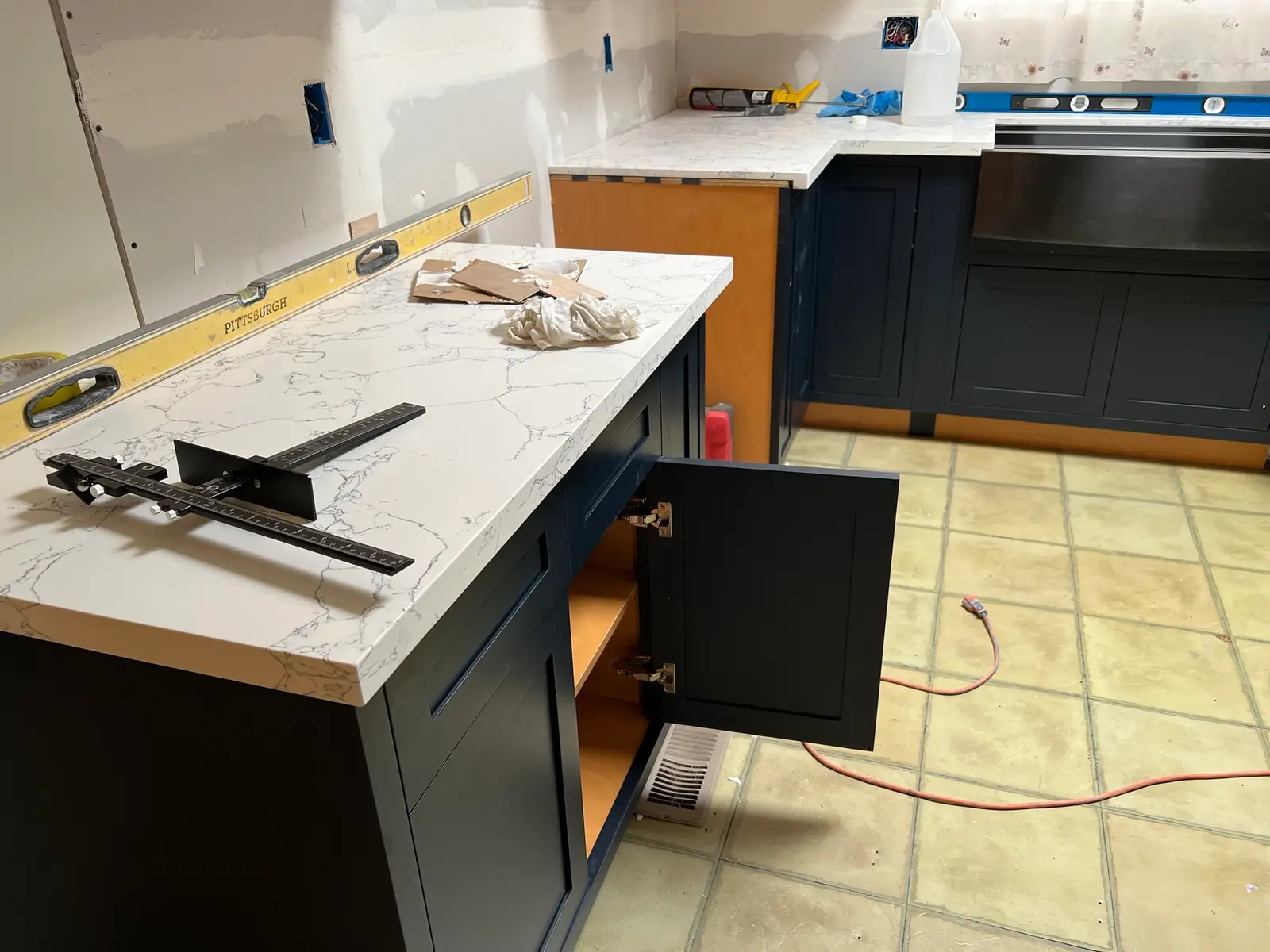 Cabinet trim and finish detail 49 during Valle Vista kitchen remodel project by PL Builders