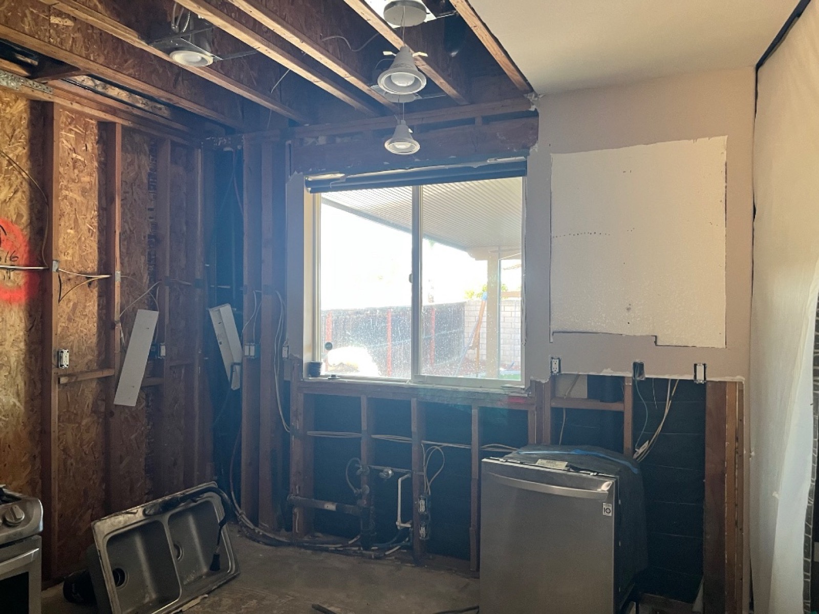 Menifee water damage before restoration by PL Builders