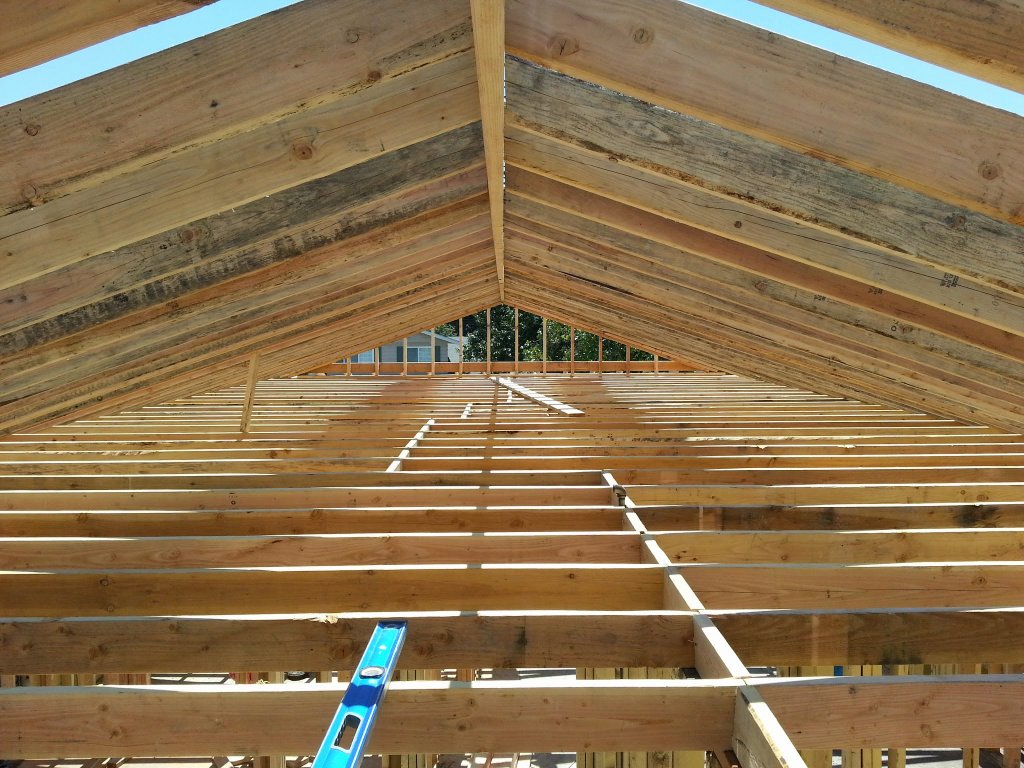 Before: Exterior view of a second story fire rebuild in progress in Anaheim, CA