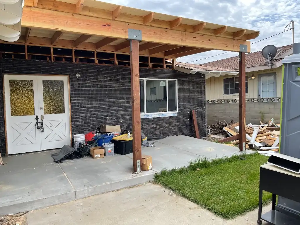 Corona structural framing project by PL Builders showing Structural Wall Removal and Beam Framing