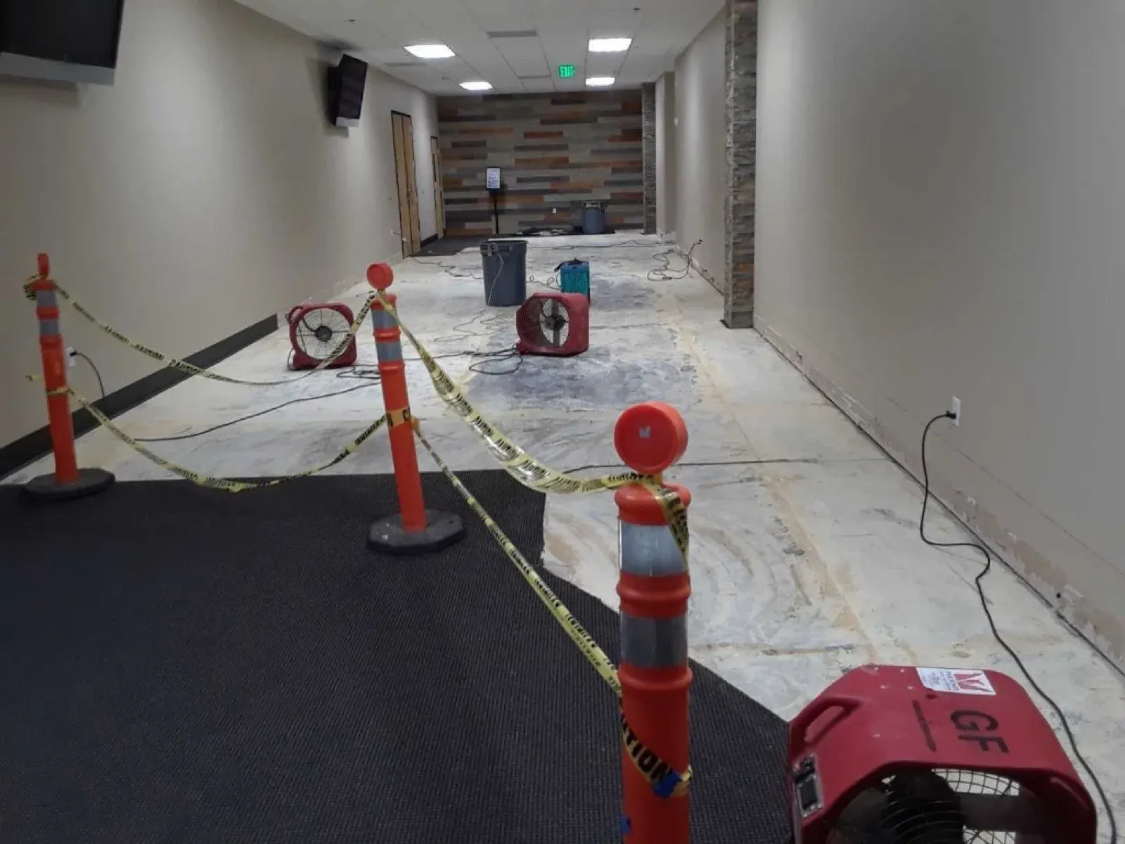 Temecula water damage restoration project by PL Builders showing Emergency Water Mitigation for Crossroads Church